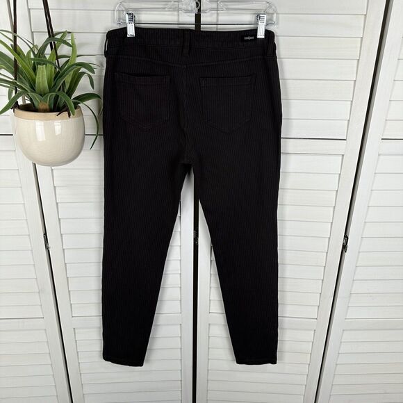 Liverpool Madonna Legging Dark Chocolate Brown Mini Stripe Pull On Pant Size‎ 10 - Picture 6 of 11